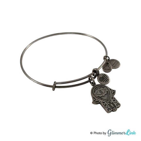 Alex and Ani 2015 Hand of Fatima Rafaelian Silver Bracelet - Picture 1 of 7